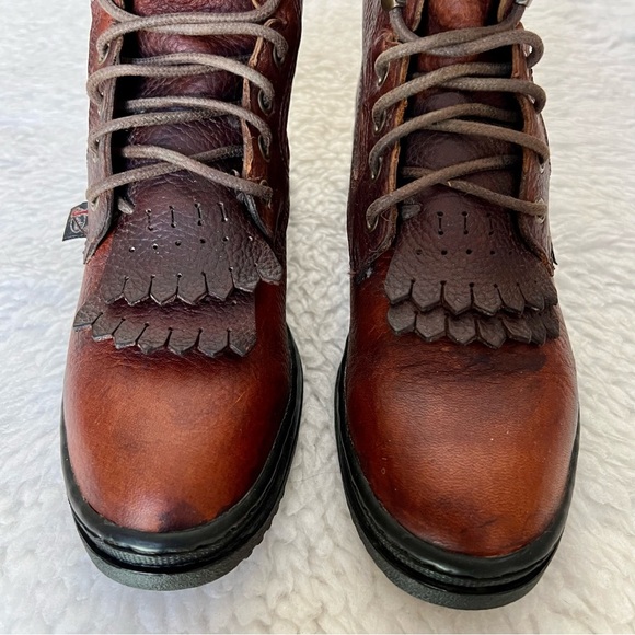 Justin L0995 Cowhide Copper Grizzly Brown Leather Women’s Chukka/Ankle Boots 6 B - Picture 8 of 16